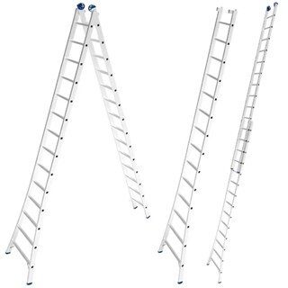 Escada de Alumínio Extensiva 2 x 14 Degraus 4.21 x 7.01 Metros EVALD em Oferta na Shopee