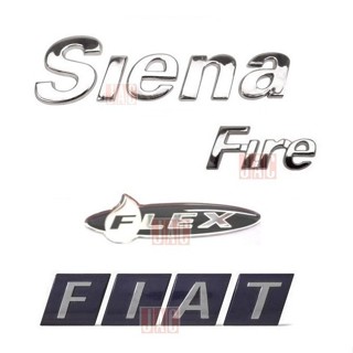 Emblemas Siena Fire Flex + Fiat Traseiro - 2005 À 2007 em Oferta na Shopee