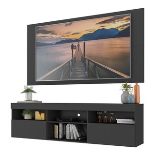 Rack com Painel P/TV até 65" Flórida Multimóveis  Preto em Oferta na Shopee