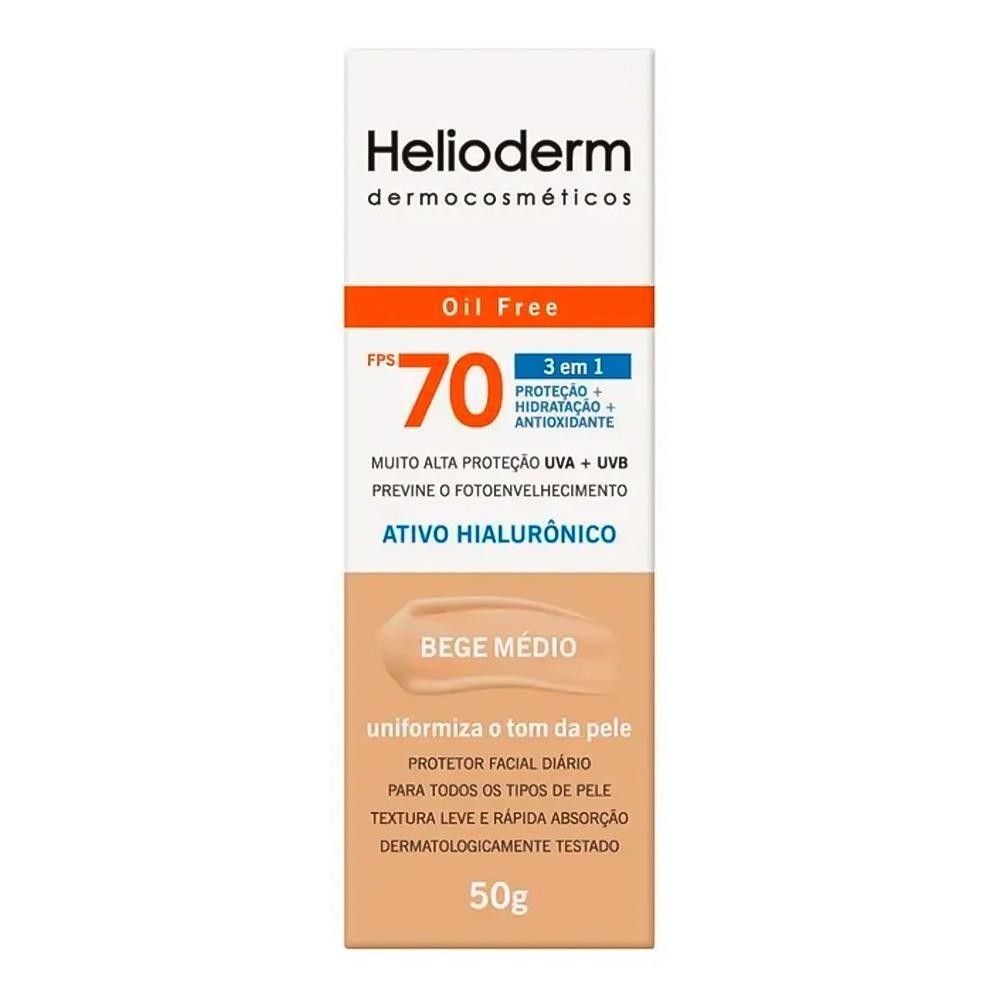 HELIODERM DERMOCOSMÉTICOS FACIAL FPS70 COR BEGE MÉDIO COM 50G em Oferta na Shopee
