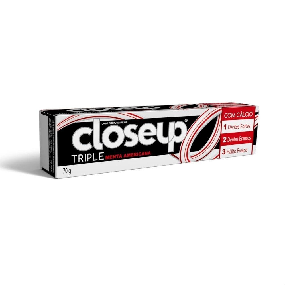 Closeup Creme Dental Triple Sabor Menta Americana Com 70G
