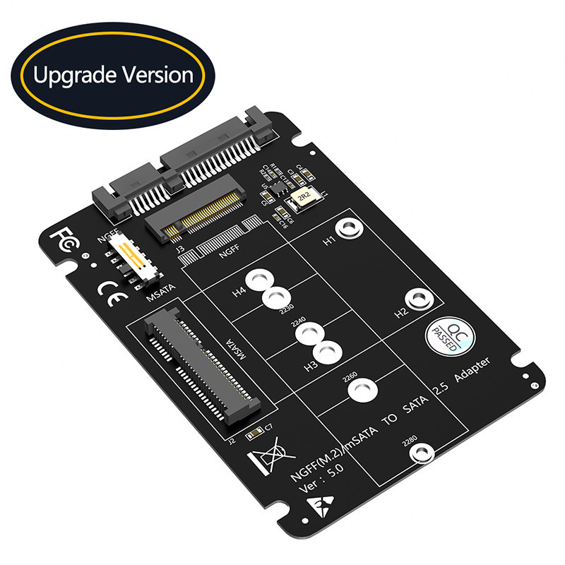 M.2 NGFF SSD mSATA para SATA 3.0 2.5 polegadas Adaptador M2 SSD SATA SSD mSATA Conversor Riser Card Para PC Portátil Adicionar Em Cartões de até 6Gbps
