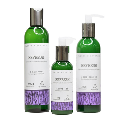 Kit Refresh Flores Vegetais Shampoo Condicionador Leave on em Oferta na Shopee