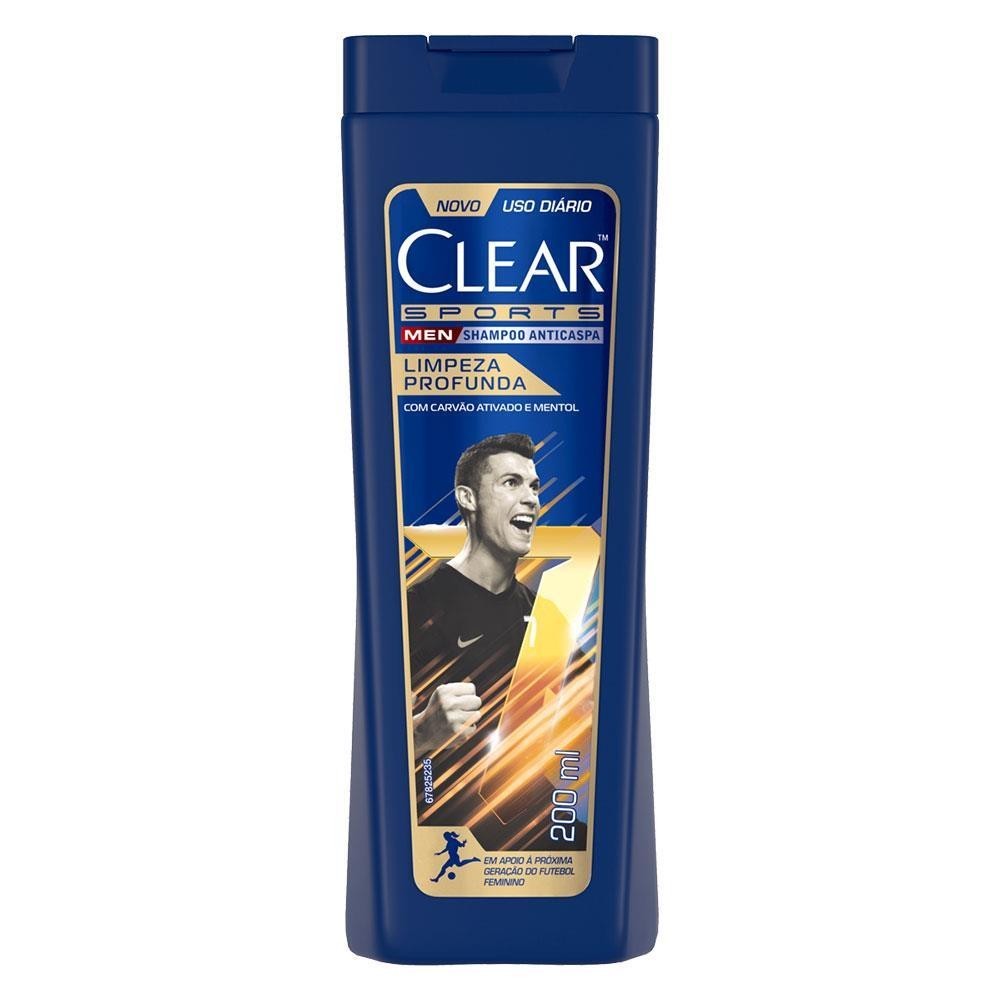 CLEAR MEN SPORTS SHAMPOO ANTICASPA COM 200ML em Oferta na Shopee