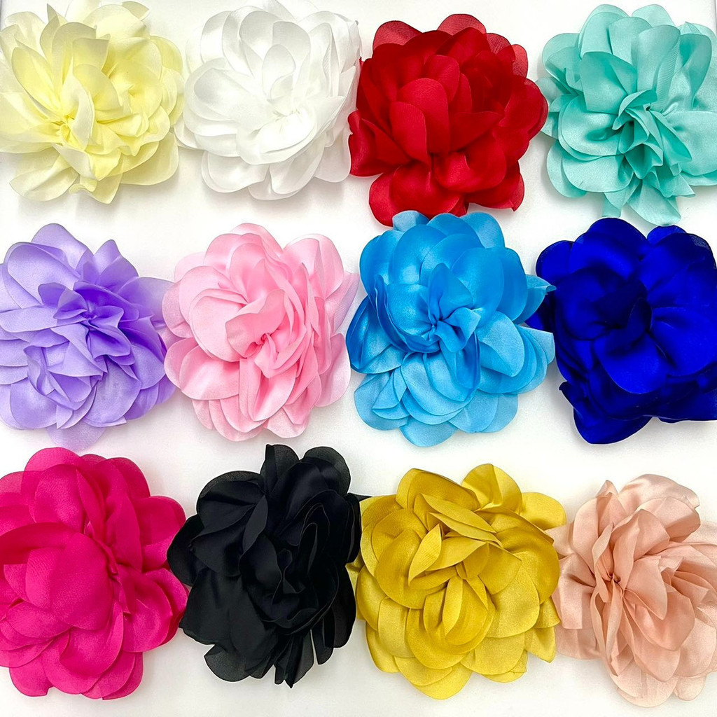 12-24 Pcs Aplique Flor De Tecido Poliester P/ Artesanato em Oferta na Shopee