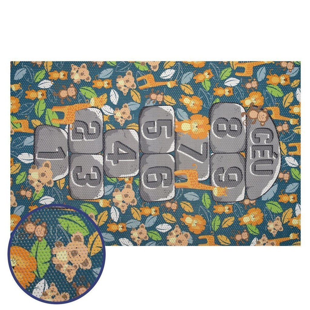 Tapete Infantil Brisa 100cm x 130cm Amarelinha Floresta Kapazi
