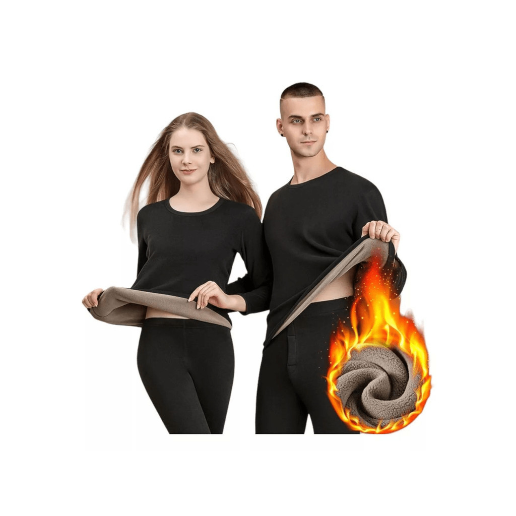 Conjunto Segunda Pele Térmica Flanelado Frio Intenso Preto
