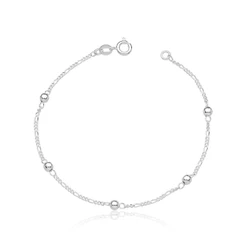 Pulseira bolinha infantil - Prata 925 bolinha