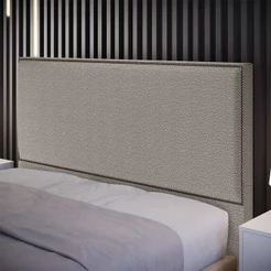 Cabeceira Cama Box Casal Com Tachas 140 cm Vicenza L02 Bouclê Bege - Lyam Decor