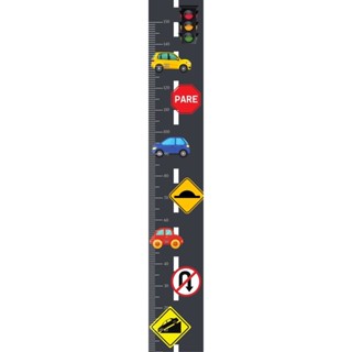 Adesivo de Parede Carros Semaforo Transito Regua de Crescimento Infantil 25x160cm em Oferta na Shopee