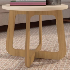 Mesa de Centro Jasmin 100% Mdf Off White/Carvalho - Artely Móveis