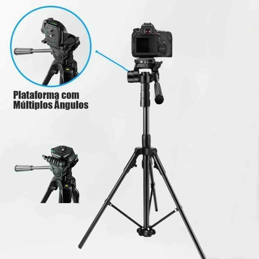 Tripé Metálico 190cm Ajustável Para Ring Light Iluminação Câmera Flash Softbox Suporte Estúdio Rosca Universal 1/4 Poleg