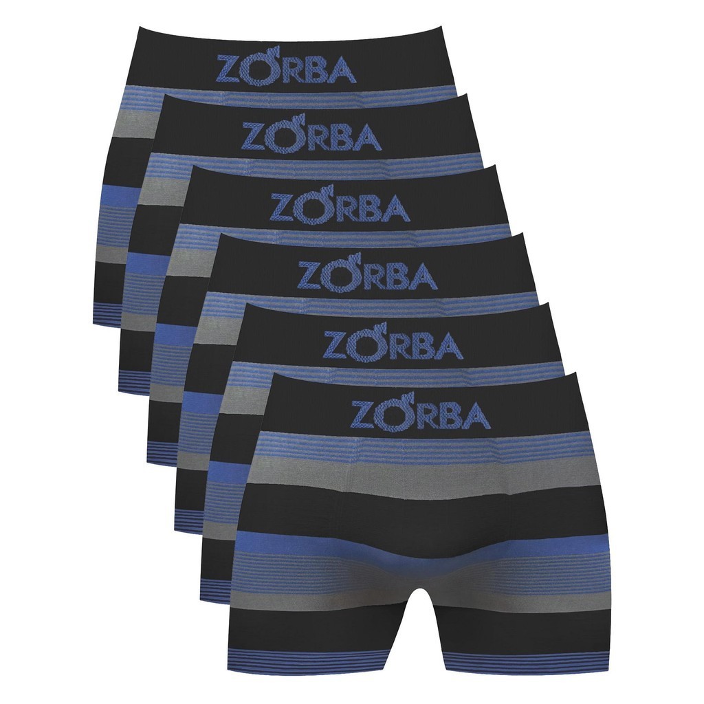 Kit com 06 Cuecas Zorba Boxer Listrada 847 - Men Clothes