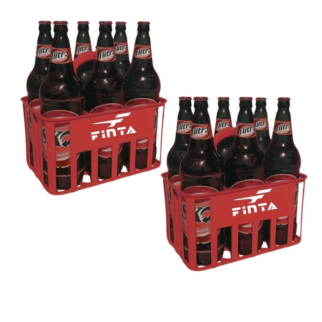 Kit 2 Cesta Porta 6 Litrão Cerveja Garrafas Squeeze C/ Alça