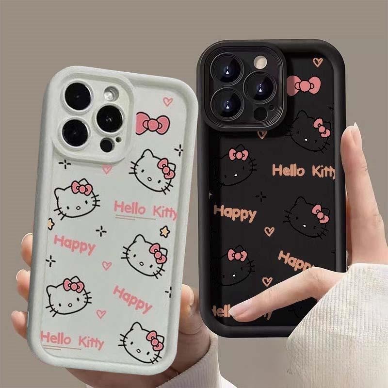 Capa Para Celular Xiaomi Redmi Nota 13 Pro Plus 12 11 10 12S 11S 10S 9S 9 13C 12C 10C De Silicone Macio Hello Kitty Cat Retro Proteção De Lente Fofa 3D Coreana