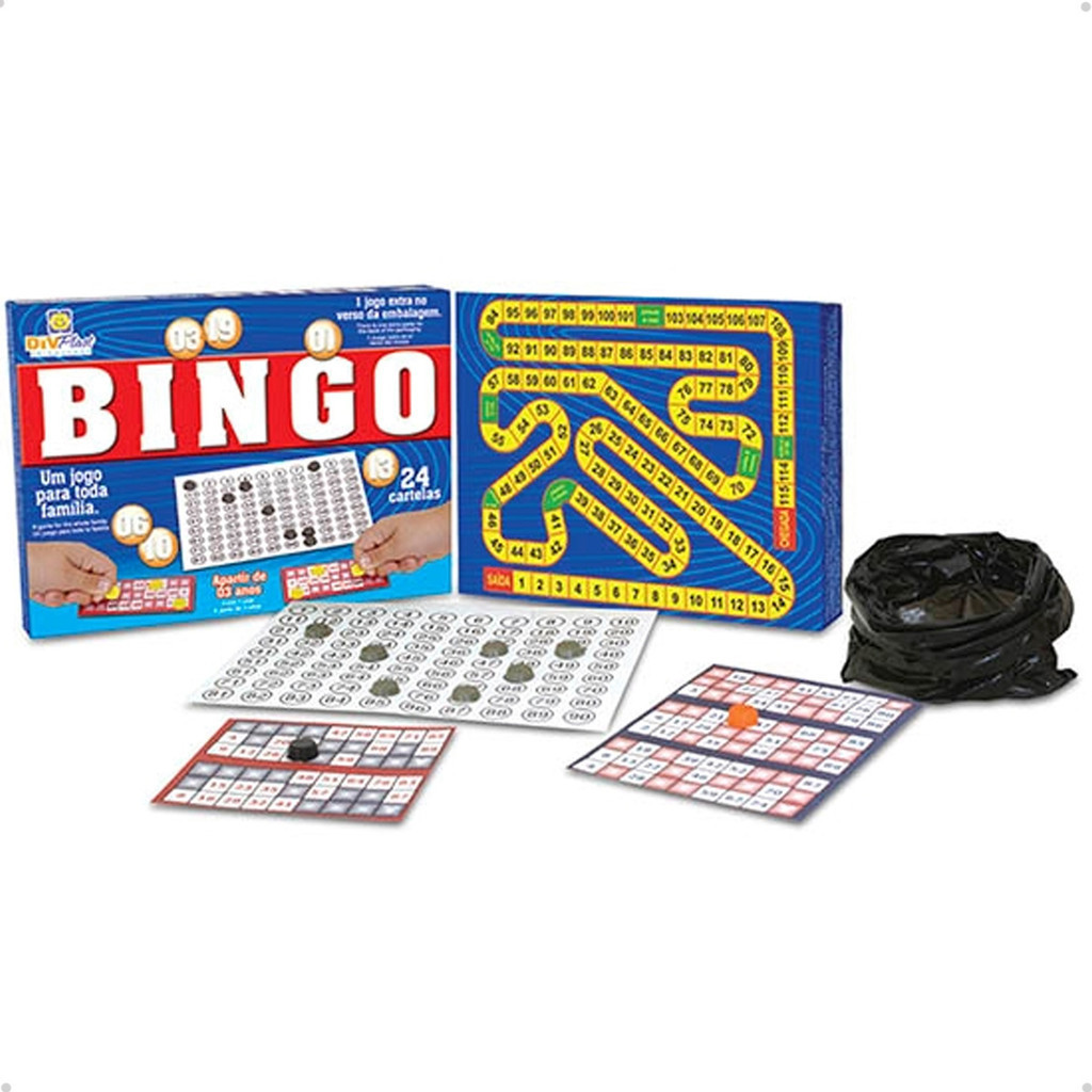 Jogos de Tabuleiro Jogo Bingo Divertido Família Divplast Ref 03