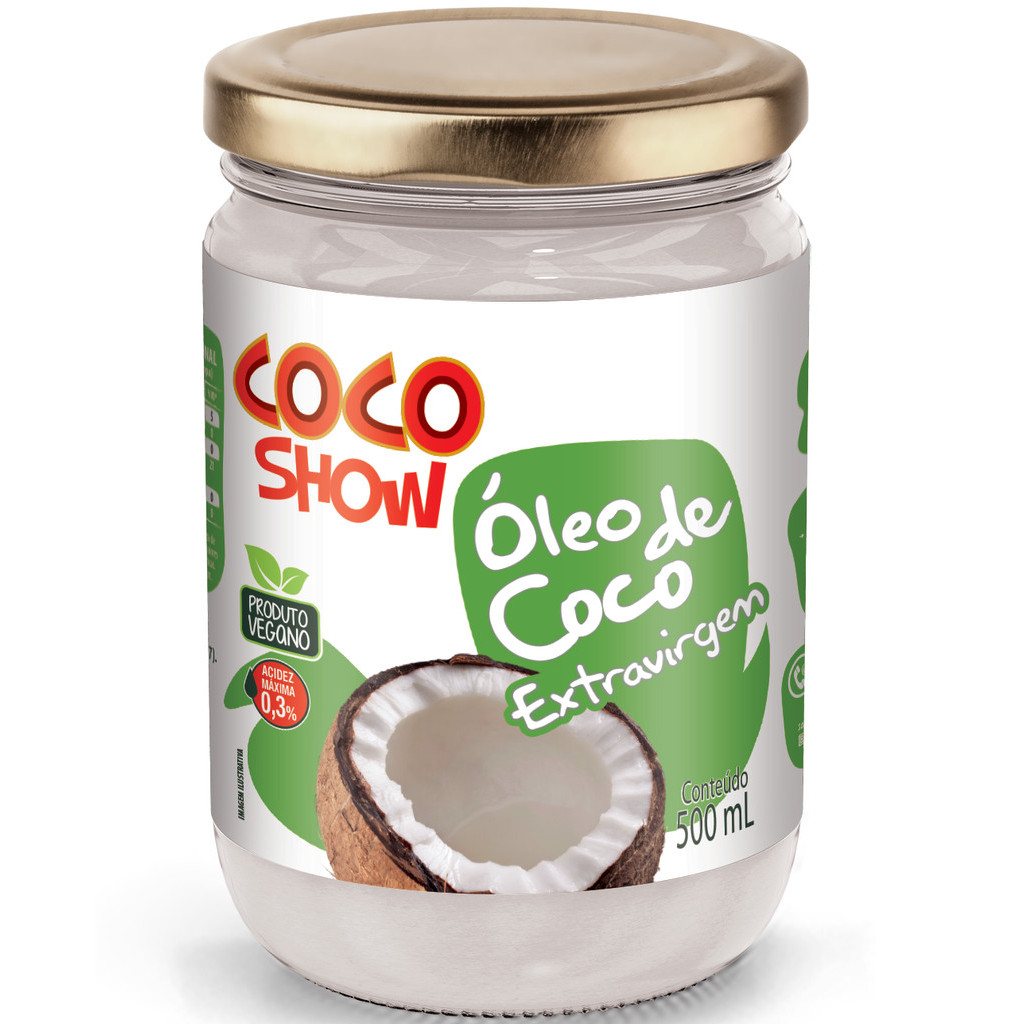 Óleo de Coco Extra Virgem 500ml Vidro Coco Show - Copra em Oferta na Shopee