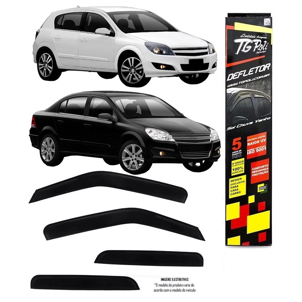 Calha Chuva Defletor TG Poli Chevrolet Vectra Sedan 2006 à 2011 Vectra GT Hatch 2007 à 2011 4 Portas