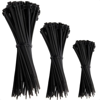 Abraçadeira Enforca Gato Nylon Preta 125 Peças Multiuso Para Cabos Fios Organização 3 Tamanhos Reforçada Uso Diario Casa