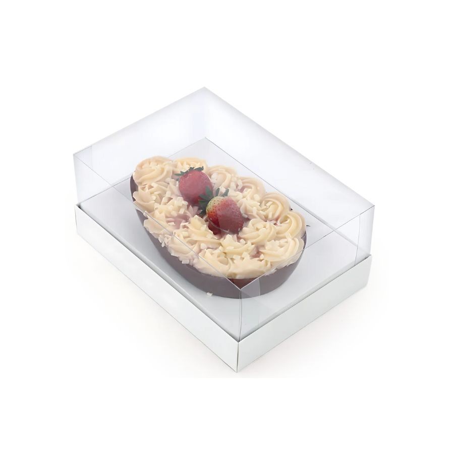 Caixa Para Meio Ovo de Páscoa Horizonte - Branco - 6 unidades - Cromus - Rizzo