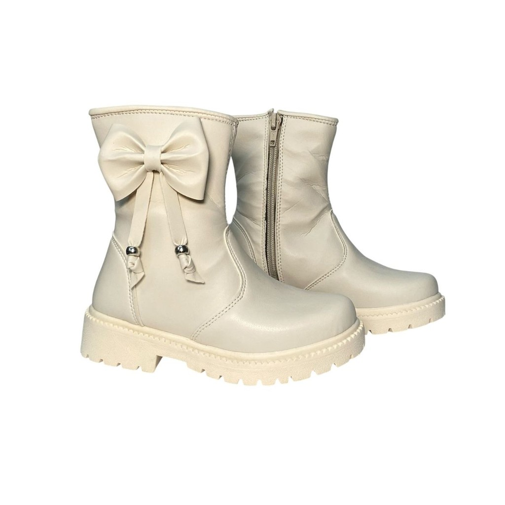 Bota tratorada com ziper  Fosco Laço Pingente Infantil Menina 20 Ao 34 em Oferta na Shopee