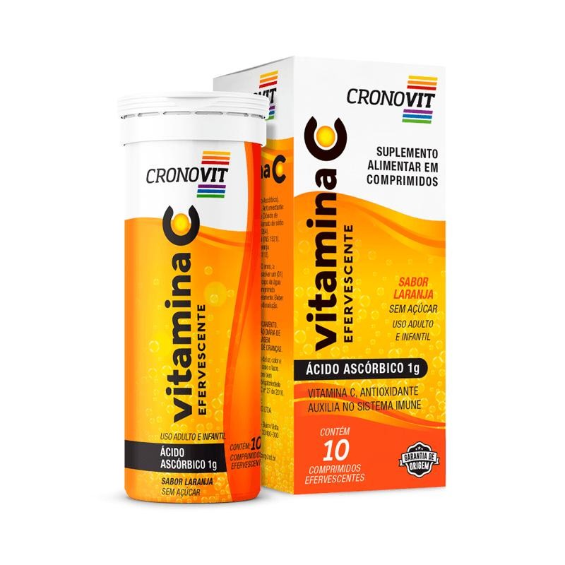 Suplemento Alimentar Cronovit Vitamina C Sabor Laranja 10 Comprimidos Efervescentes em Oferta na Shopee
