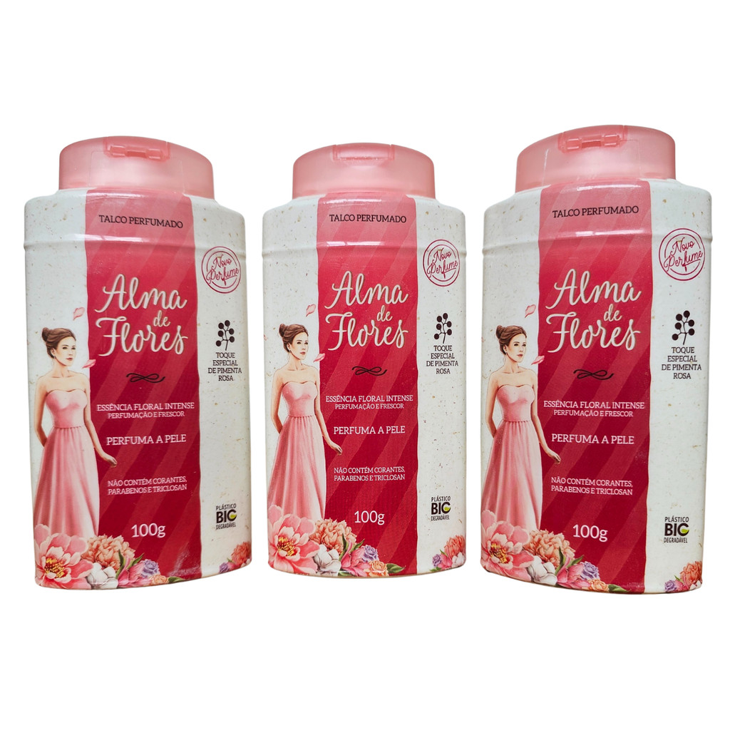 Talco Alma de Flores Floral Intense 100g - 3 unidades