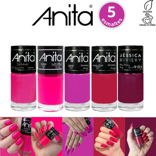 Kit 5 Esmaltes Anita Diversos Tons Rosa Neon Atacado em Oferta na Shopee
