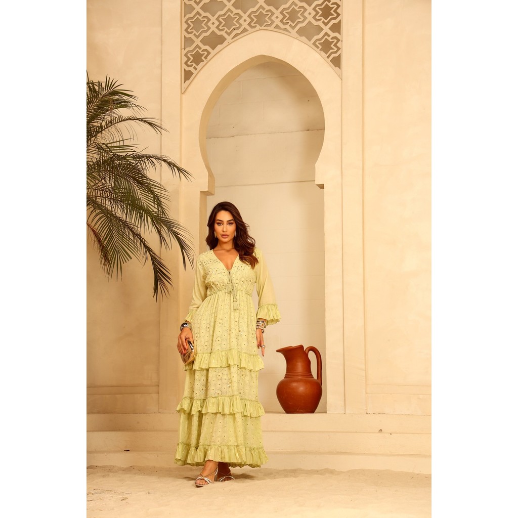 Vestido Longo com comprimento em lesie 04-14 em Oferta na Shopee