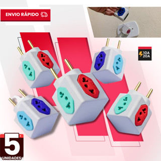 Adaptador de Tomada CUBO Benjamin universal 10A 20A 1/2/3/5 unidades Pino Maciço Resistente 4 Tomada em Oferta na Shopee