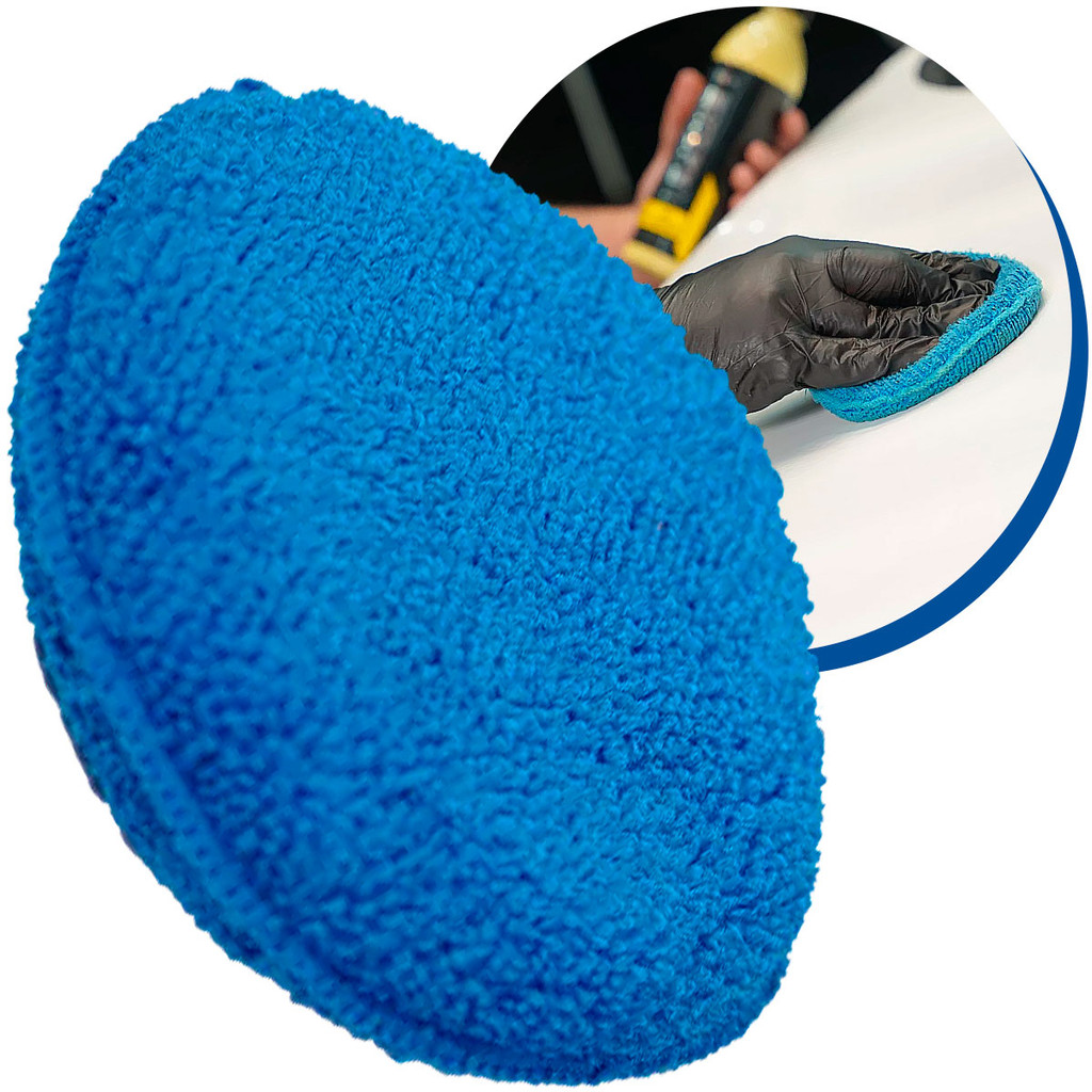 Aplicador Microfibra Redondo 200gsm Azul Vonixx Cera Selante Polimento Pintura Detail Auto