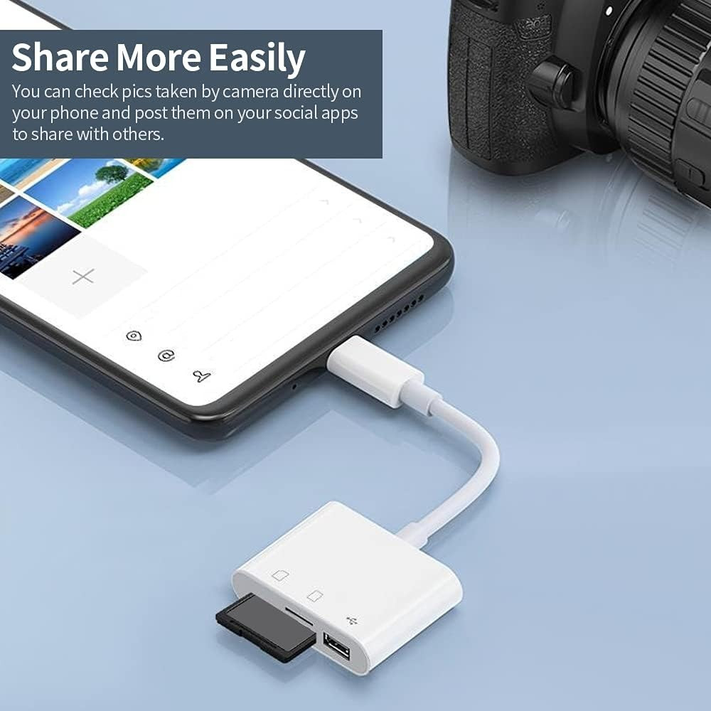 Android Adaptador Tipo C 3 Em 1 Usb 3.0- Sd-tf Transferência Rápida