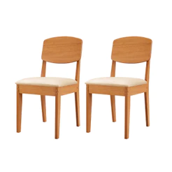 Conjunto com 2 Cadeiras MDF Copper para Sala de Jantar Moderna Mobília