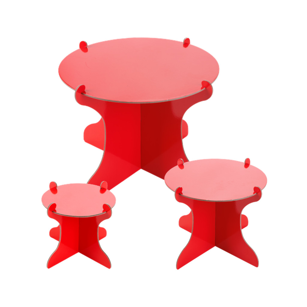 Kit Boleira Papelão Desmontável P M G Vermelho