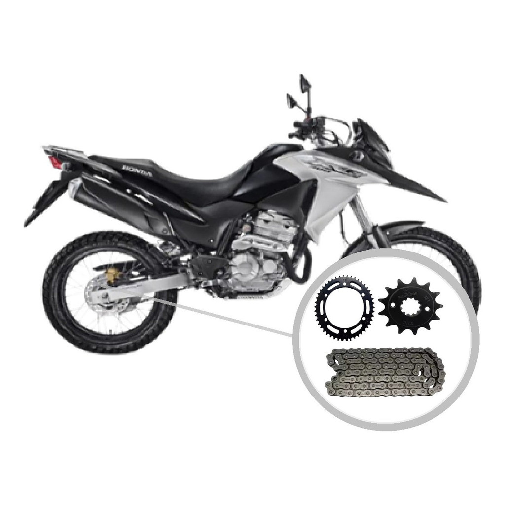 Kit Relação Tração Transmissão Retentor XRE 300 2010 a 2023 Original KMC — imagem 2 de 2