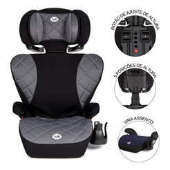 Cadeira Cadeirinha Infantil Bebê Carro Triton II Preto e Cinza Tutti Baby