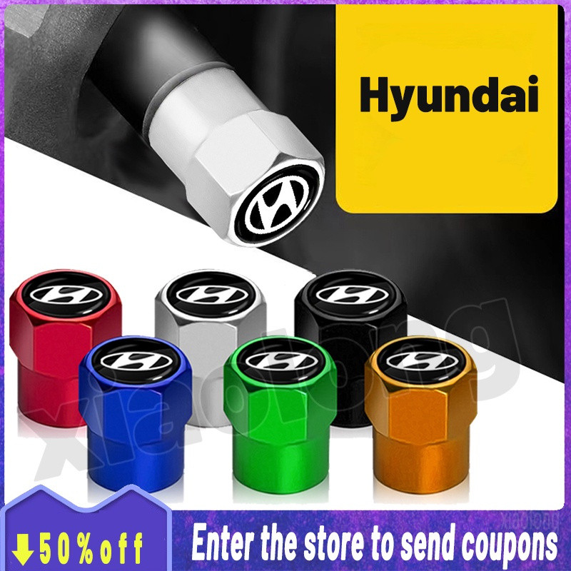 [Promo] Para Hyundai 4 Pçs/Set Com O Logotipo Do Carro Válvula De Pneu De / Válvula Do Pneu Do Roda / válvula de pneu