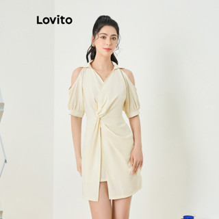 Lovito Elegante Vestido com Nó Simples para Mulheres L77ED295