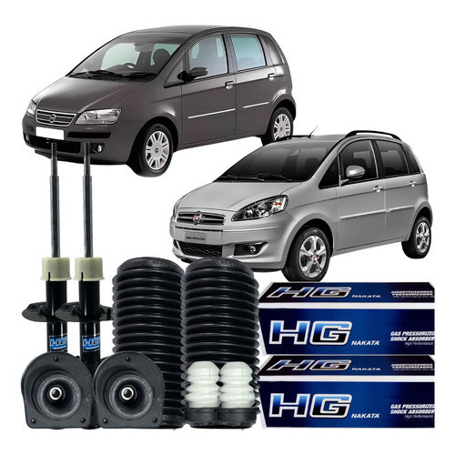 Kit Amortecedor Batente Coifa Dianteiro Idea 2006 Á 2016