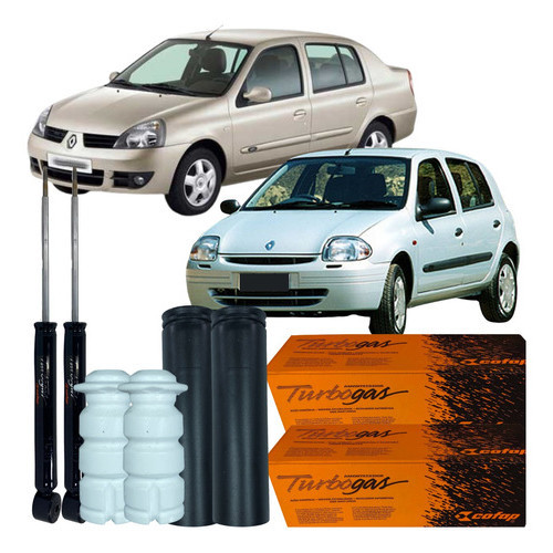 Kit Amortecedor Batente Traseira Renault Clio 2000 Á 2011