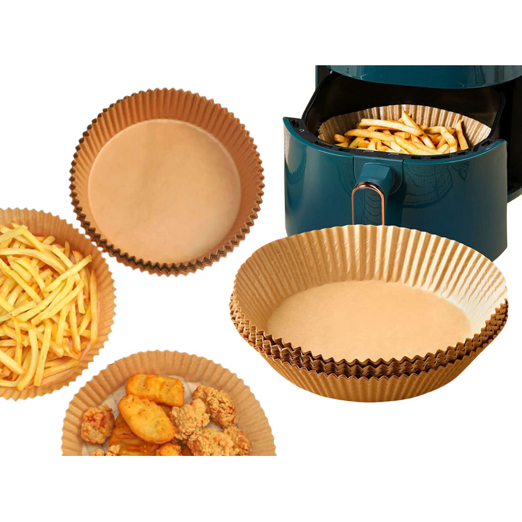Formas Forro Papel Descartável Para Air Fryer Antiaderente Limpeza Air Fryer Forma Cesto Protetor
