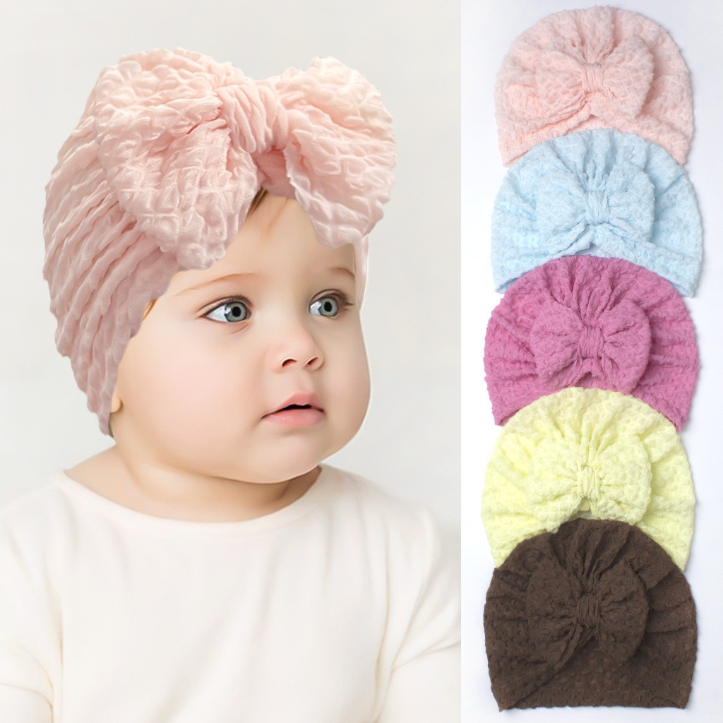 Chapéu de Bebê Estilo Fino Cor Sólida Arco de Bolha Fofo Pullover Cap 24013