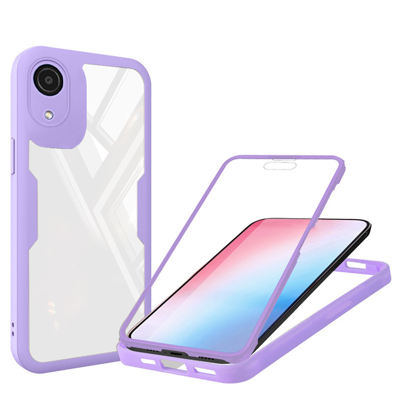 YBD 360 ° Capa Protetora Dupla Face Para Telefone Samsung Galaxy A03 Core A04 A032FUltra Proteção Dianteira E Traseira Em Silicone Fino