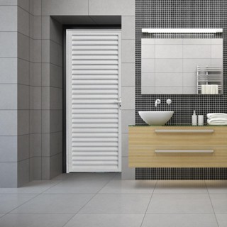 Porta de Alumínio Palheta 210x100cm Hale Esquadrias Abertura Esquerda Branco em Oferta na Shopee