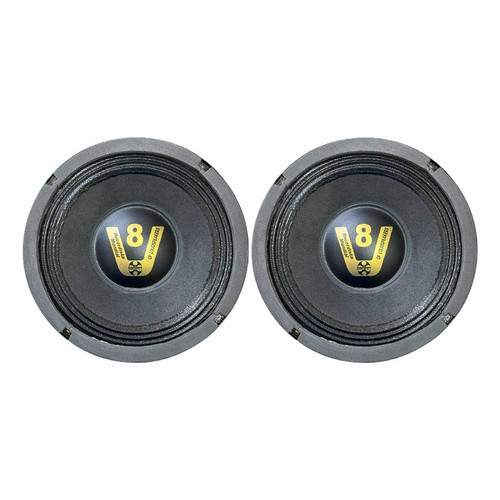 KIT 2 ALTO FALANTES COMPET WOOFER 8" POL 200W SECO PRETO 4 OHMS