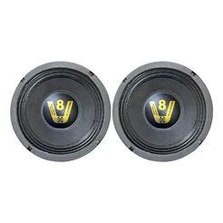 KIT 2 ALTO FALANTES COMPET WOOFER 8" POL 200W SECO PRETO 4 OHMS