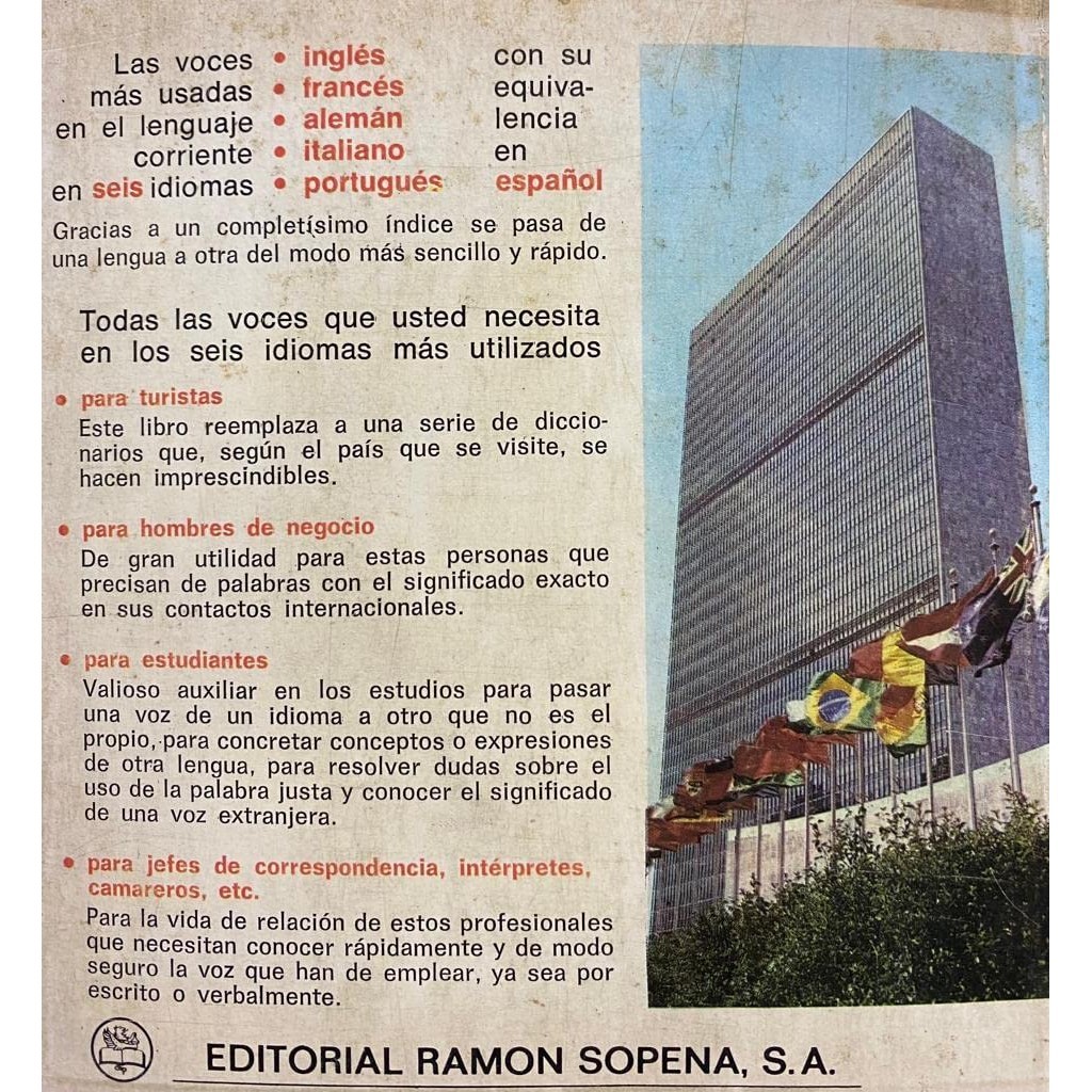 Imagem Diccionario en Seis Idiomas - Iter Sopena Internacional Autor: Ramon Sopena (Novo, Lacrado)