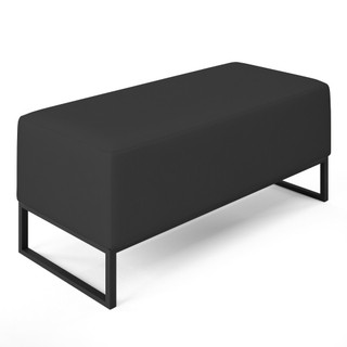 Puff Decorativo Para Sala de Estar Cléo W01 Base de Ferro 90 cm Suede Preto - Lyam Decor em Oferta na Shopee