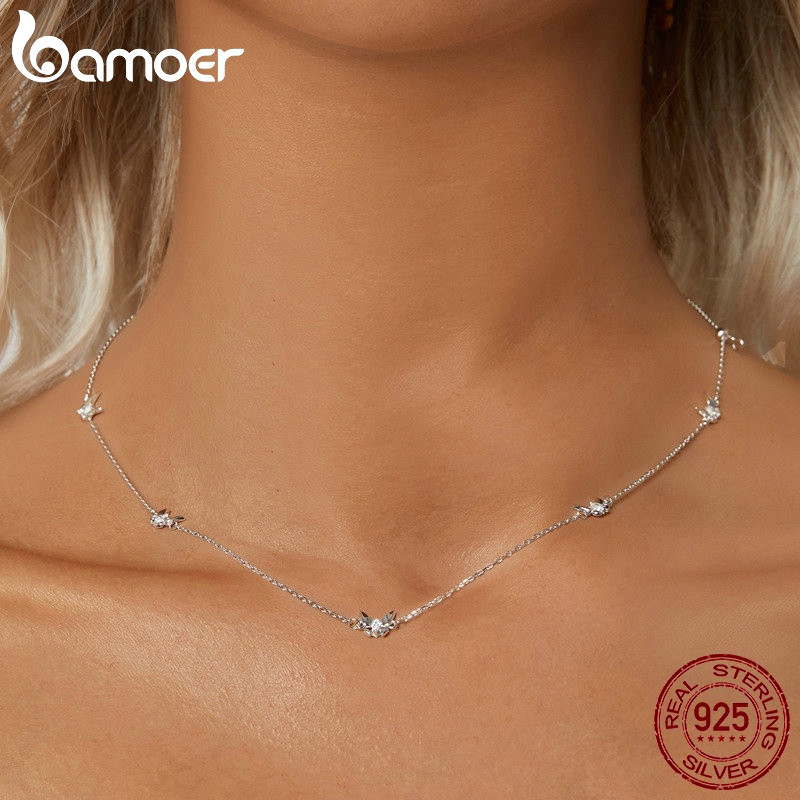 Colar De Fita Bamoer 925 Sterling Butterfly Jewelry Presentes Para Mulheres BSN376 em Oferta na Shopee