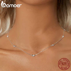 Colar De Fita Bamoer 925 Sterling Butterfly Jewelry Presentes Para Mulheres BSN376
